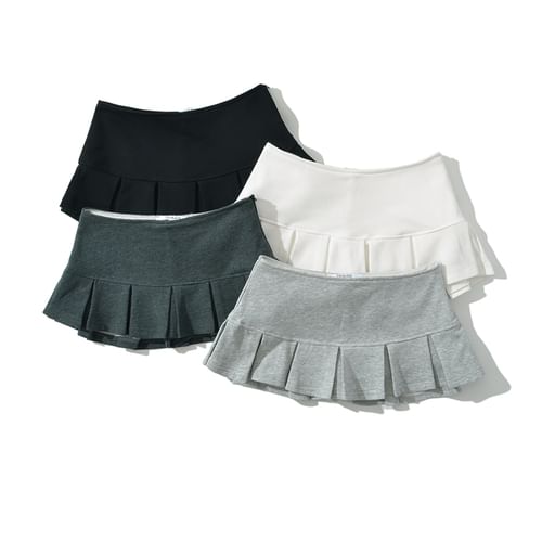 Pleated Mini A-Line Skirt